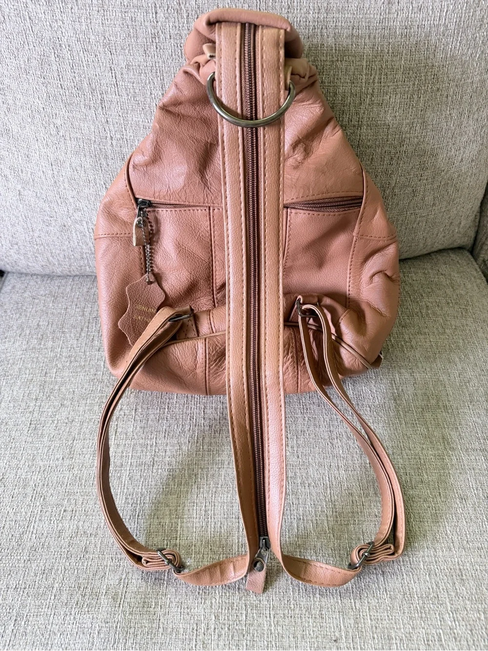Women's Leather Sling Backpack - Picture 6 of 8